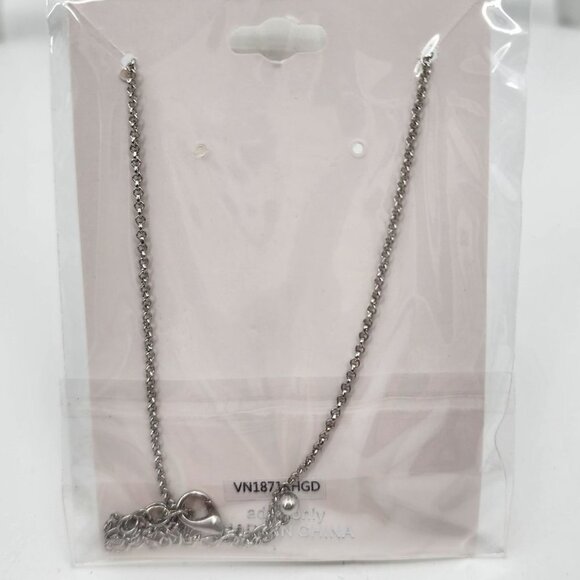 NO 3 Silver & Gold Cutout Clamshell Necklace NWT - Picture 4 of 4